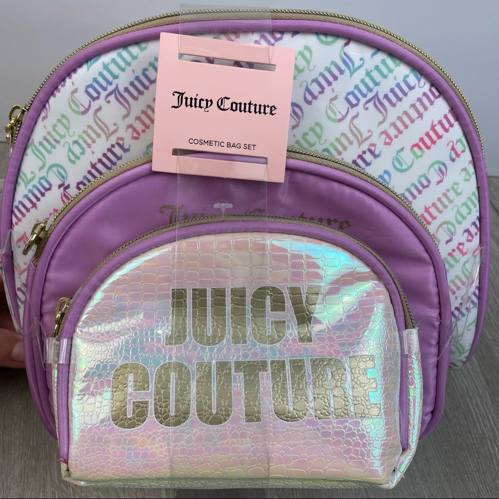NWT JUICY COUTURE 3 PC COSMETIC BAG